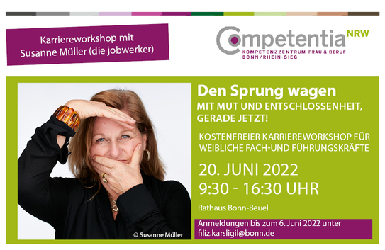 Karriereworkshop für weibliche Fach- und Führungskräfte aus kleinen und mittleren Unternehmen am 20. Juni 2022 Das Vorschaubild ist mit der Detailansicht des Beitrags verlinkt.