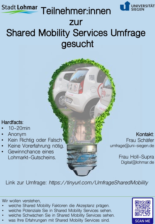Mobilitätsumfrage – Entwickeln Sie unsere Zukunft mit! Mobilitätsumfrage – Entwickeln Sie unsere Zukunft mit!