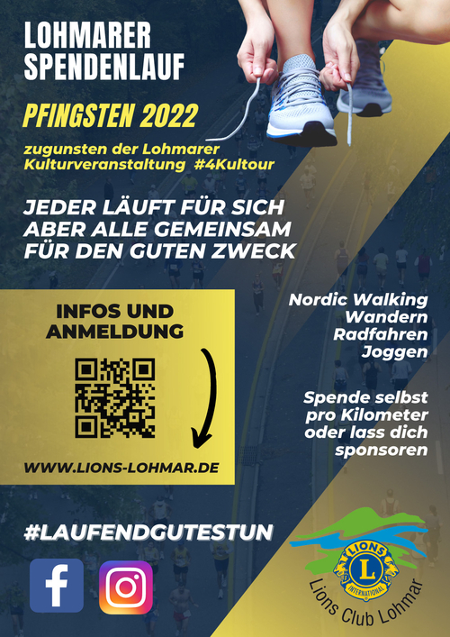 Lohmarer Spendenlauf - Pfingsten 2022 - zugunsten der Lohmarer Kulturveranstaltung "4Kultour"