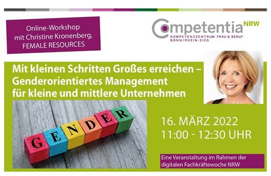 Mit kleinen Schritten Großes erreichen - Genderorientiertes Management für kleine und mittlere Unternehmen Das Vorschaubild ist mit der Detailansicht des Beitrags verlinkt.