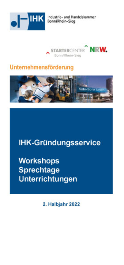 Terminflyer des IHK-Gründungsservices